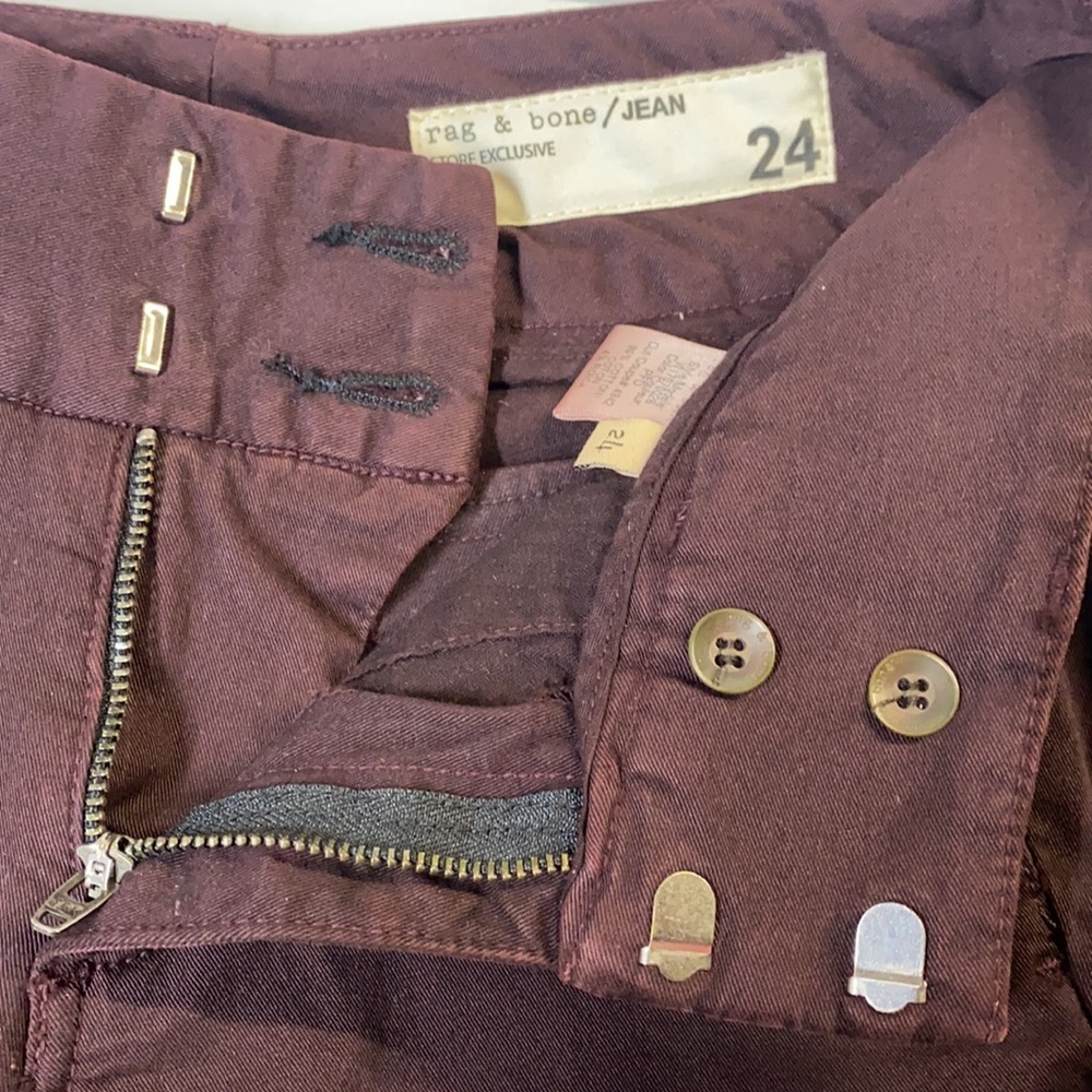 rag & bone Burgundy Chino Style Pant/Jean - Picture 6 of 9